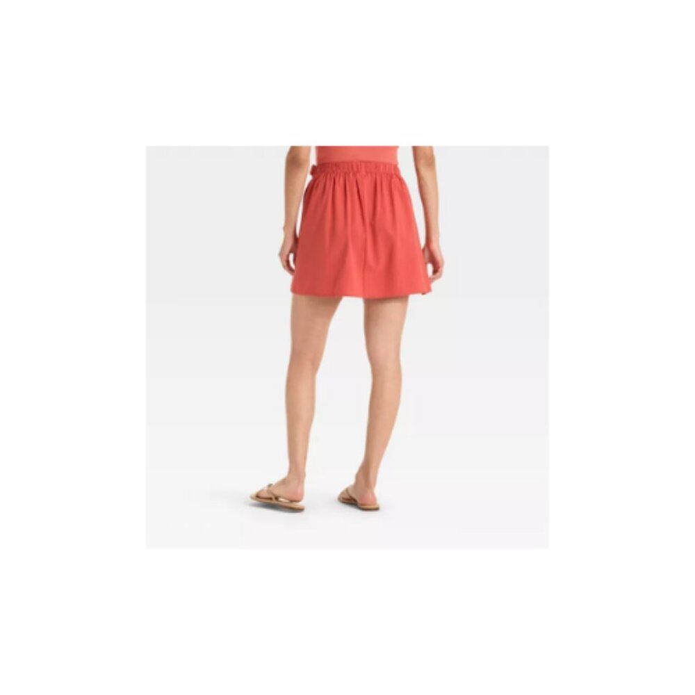 Women's Tie Mini a-Line Skirt - a New Day Rust XXL NWT - Picture 2 of 8